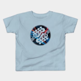 Bass Guitar Headstock Circle Texture Light Theme Kids T-Shirt